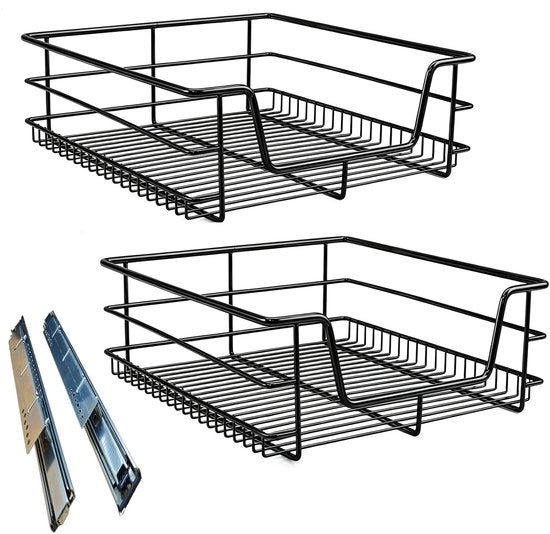 Lavatrice per cucina Telescopica 2 x 60 cm - Cassettiera - Lavello per cucina - Railsistema - Nero - Lavello per cucina Opportuno