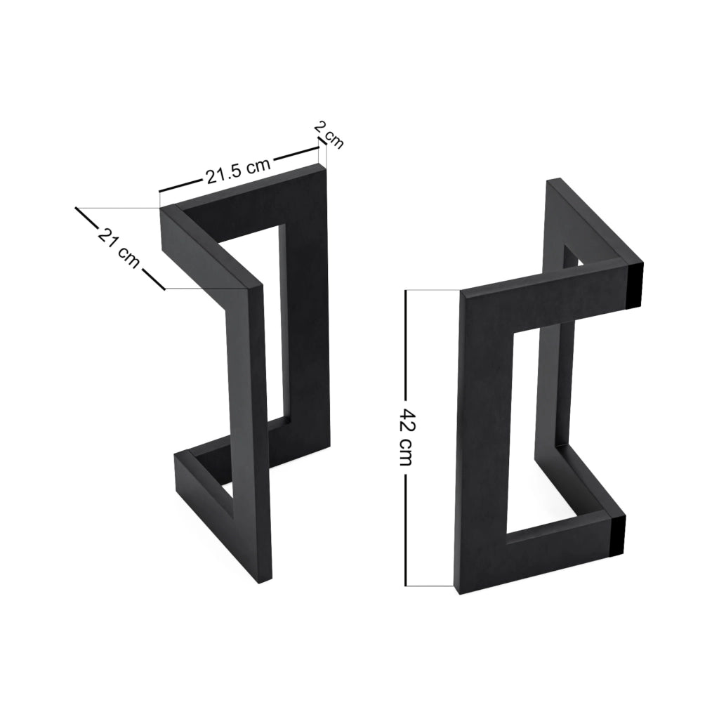 Set di 2 Gambe Kaskinen per Mobili Fai da Te Altezza 42 cm Acciaio Nero [en.casa]