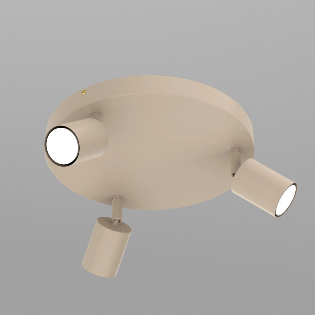 Plafoniera Fun 3 faretti beige GU10 acciaio Luminex