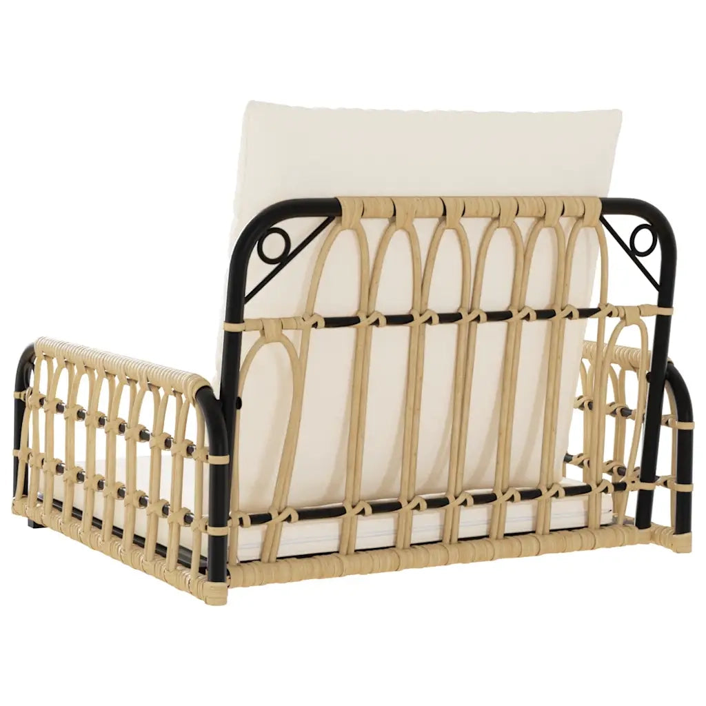 Sedia a Dondolo con Cuscini 63x58x39 cm Polyrattan e Acciaio 4009297