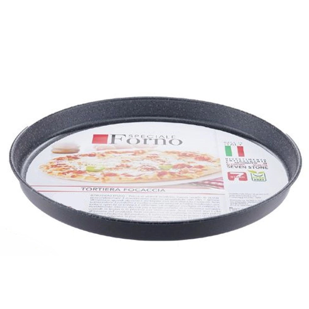 Trade Shop - Teglia Stampo Tortiera Focaccia Tonda Antiaderente Antigraffio Da Forno ø22-26-28-30-32cm -