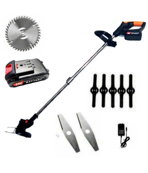 Decespugliatore Elettrico 2 Batteria Litio 24 V Tagliaerba Tagliabordi 8421         