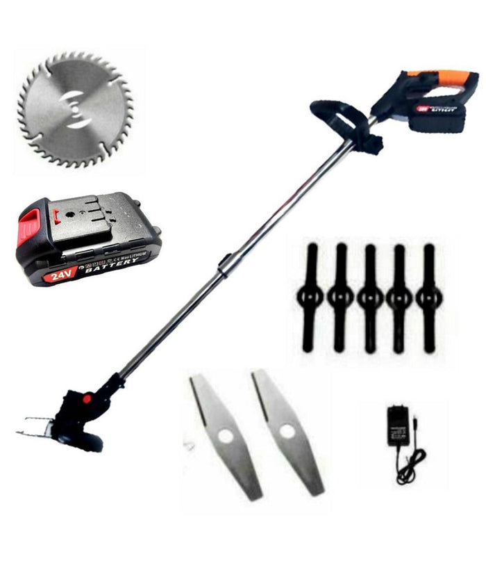 Decespugliatore Elettrico 2 Batteria Litio 24 V Tagliaerba Tagliabordi 8421         