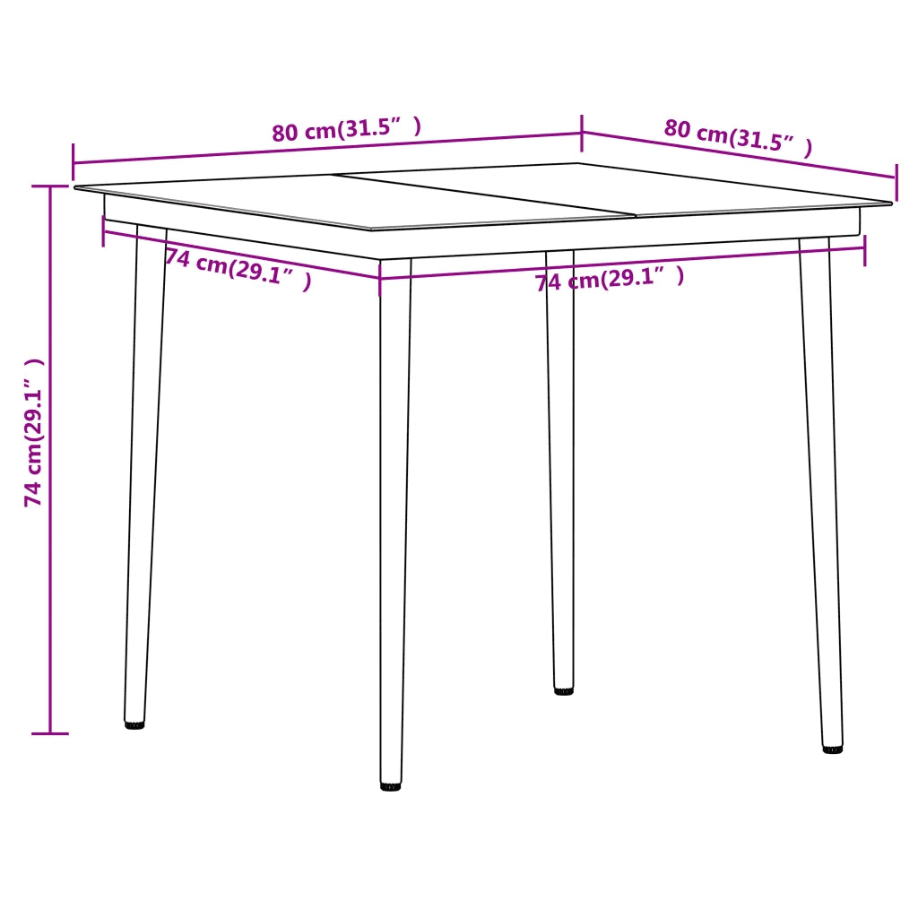 Set Mobili da Pranzo per Giardino 5 pz Nero cod mxl 37929