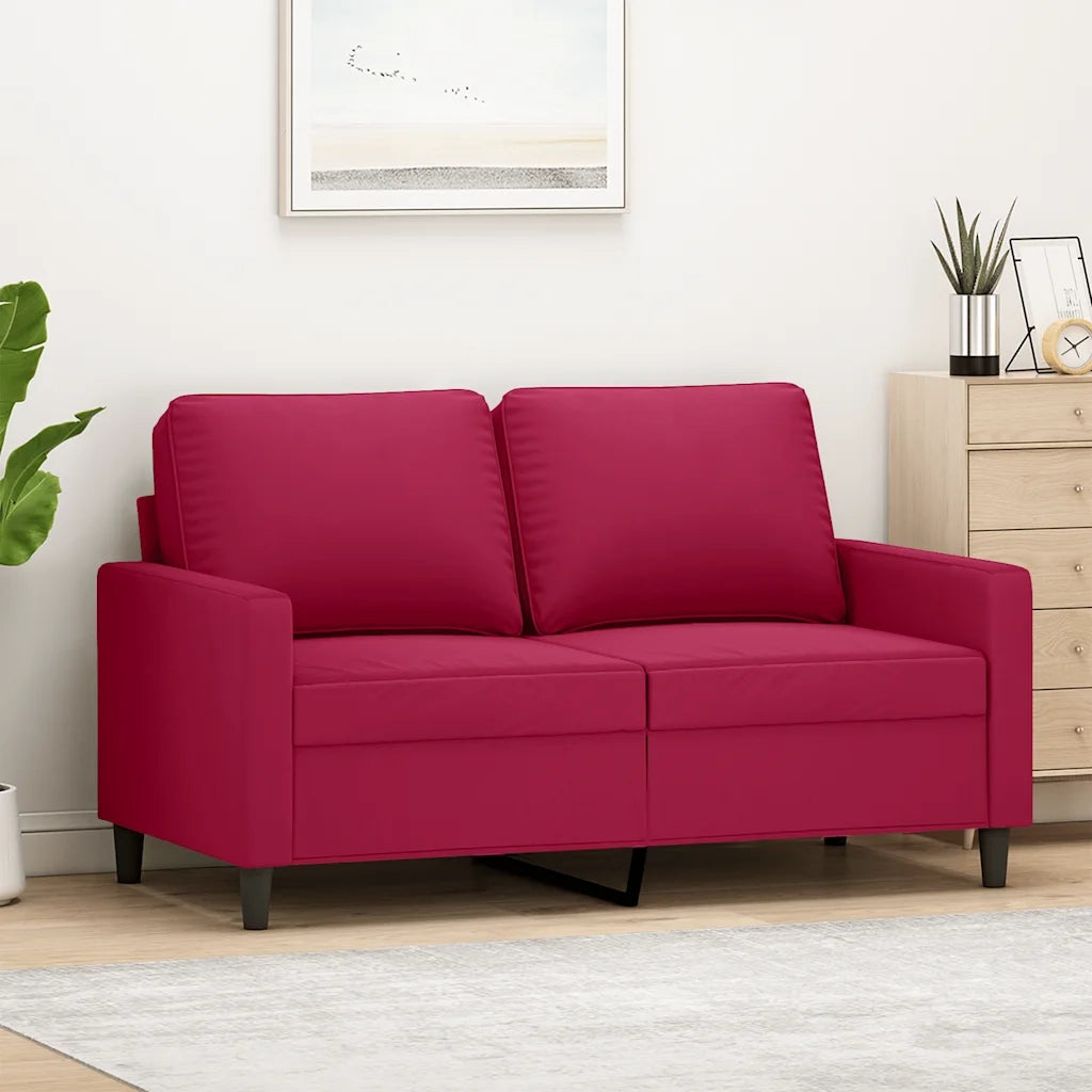 Divano | Divano da soggiorno | Sofa a 2 Posti Rosso Vino 120 cm in Velluto