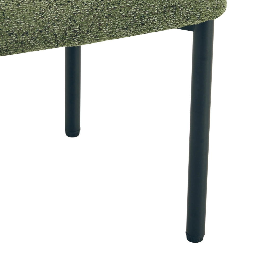 Set di 2 sedie da pranzo - con seduta e schienale imbottiti - in tessuto verde