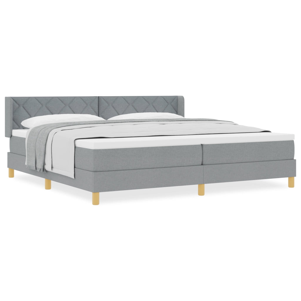 Letto con box spring e materasso grigio chiaro 200x200 cm