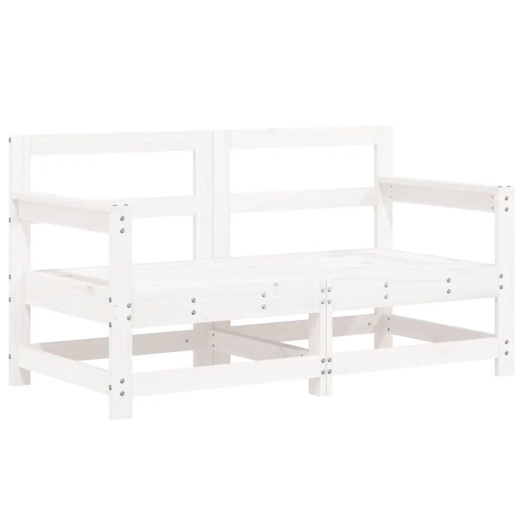 Set Salotto da Giardino 7 pz Bianco in Legno Massello di Pino 3186432