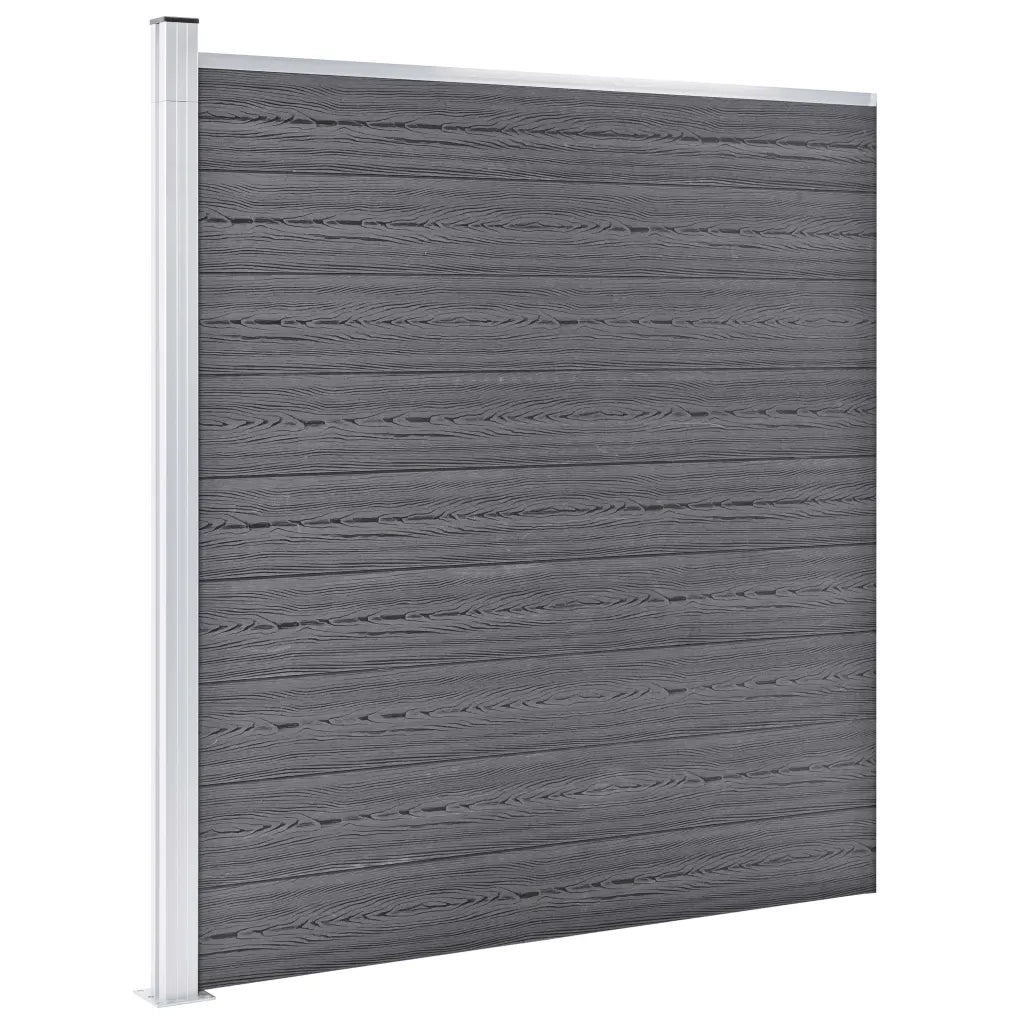 Pannelli Recinzione WPC 7 Quadrati 1 Inclinato 1311x186cm Grigi 3053239