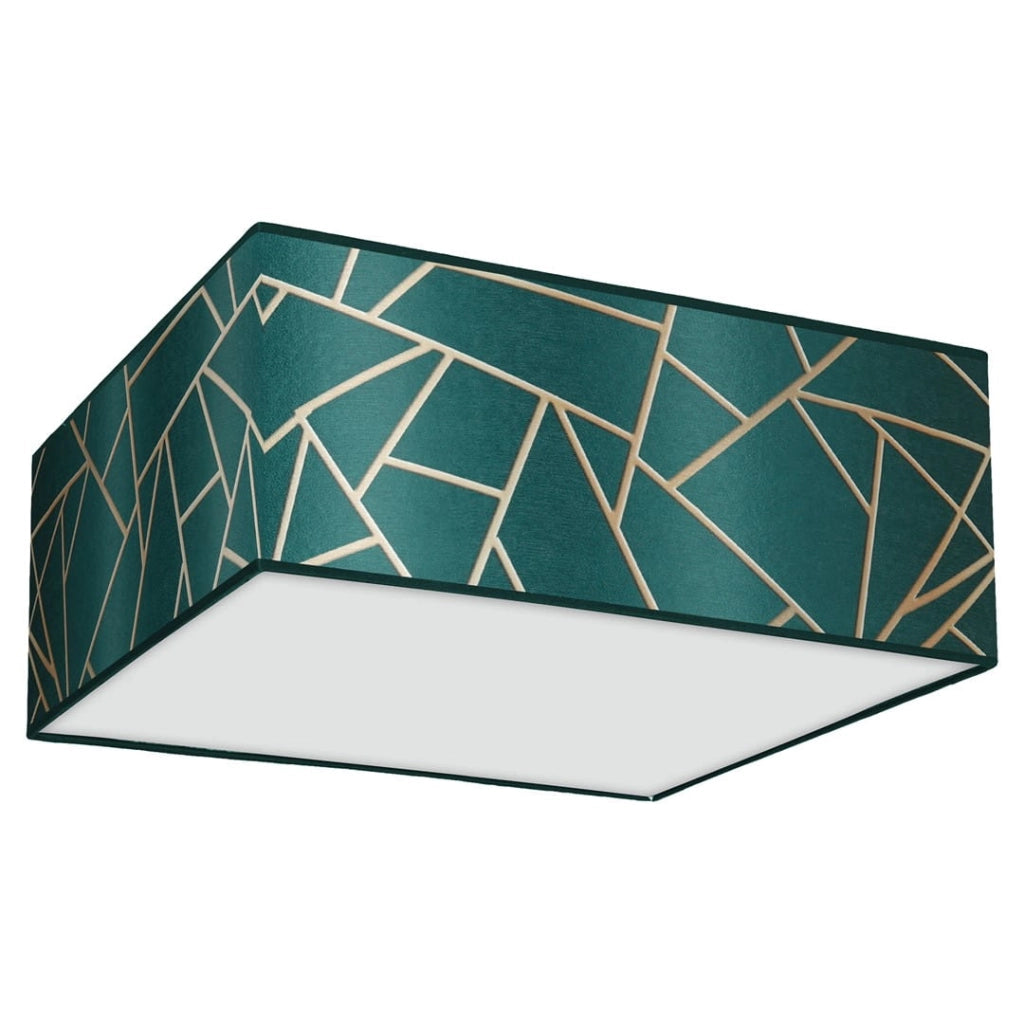 Plafoniera quadrata Milagro Ziggy verde 50 cm 3xE27