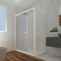 Box doccia scorrevole 80x100 CM H 200 Vetro Trasparente Profilo Champagne mod. Deco Duo