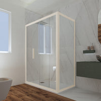 Box doccia scorrevole 80x150 CM H 200 Vetro Trasparente Profilo Champagne mod. Deco Duo