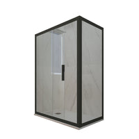 Box doccia scorrevole 80x170 CM H 200 Vetro Trasparente Profilo Nero Matt mod. Deco Duo