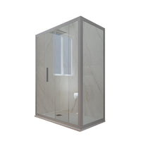 Box doccia scorrevole 70x140 CM H 200 Vetro Trasparente Profilo Silver mod. Deco Duo