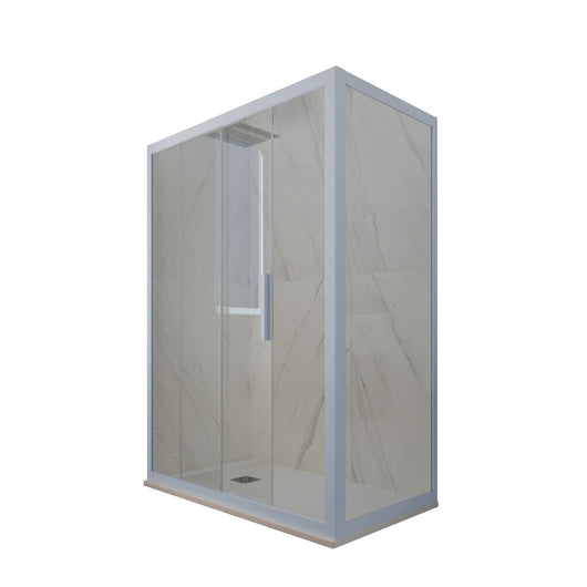 Box doccia scorrevole 70x150 CM H 200 Vetro Trasparente Profilo Blu Vintage mod. Deco Duo