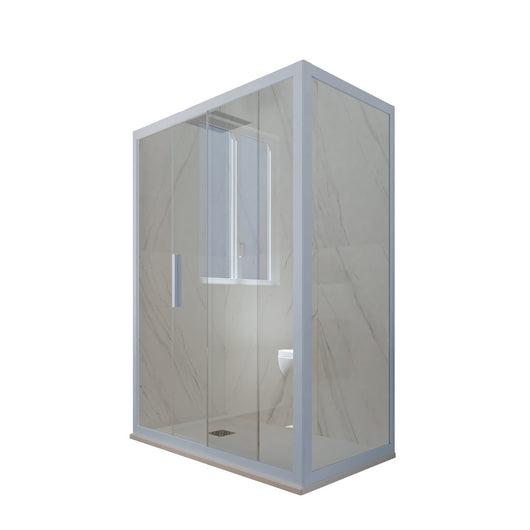 Box doccia scorrevole 70x120 CM H 200 Vetro Trasparente Profilo Blu Vintage mod. Deco Duo