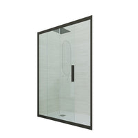 Porta doccia scorrevole 160 CM H 200 Vetro Trasparente Profilo Nero Matt mod. Deco