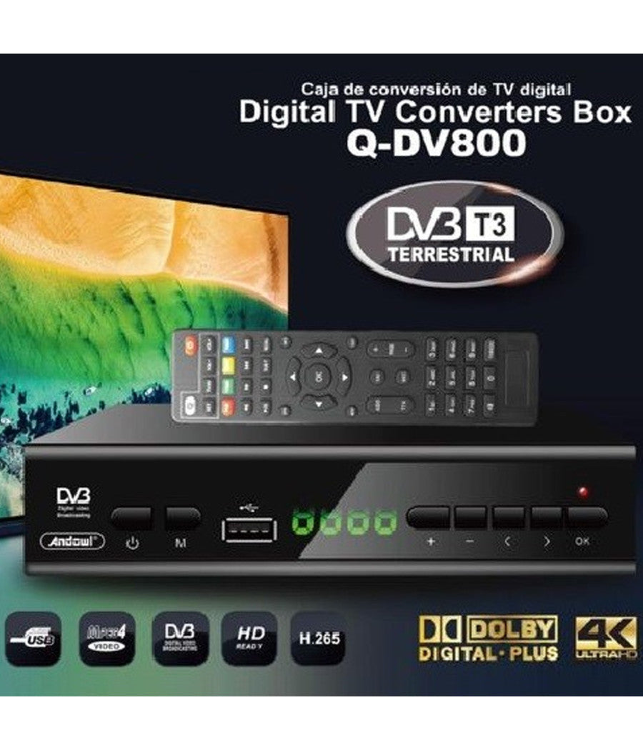 Decoder Digitale Terrestre Dvb T3 Hd 4k Dolby H.265 Usb Scart Lan Q-dv800         