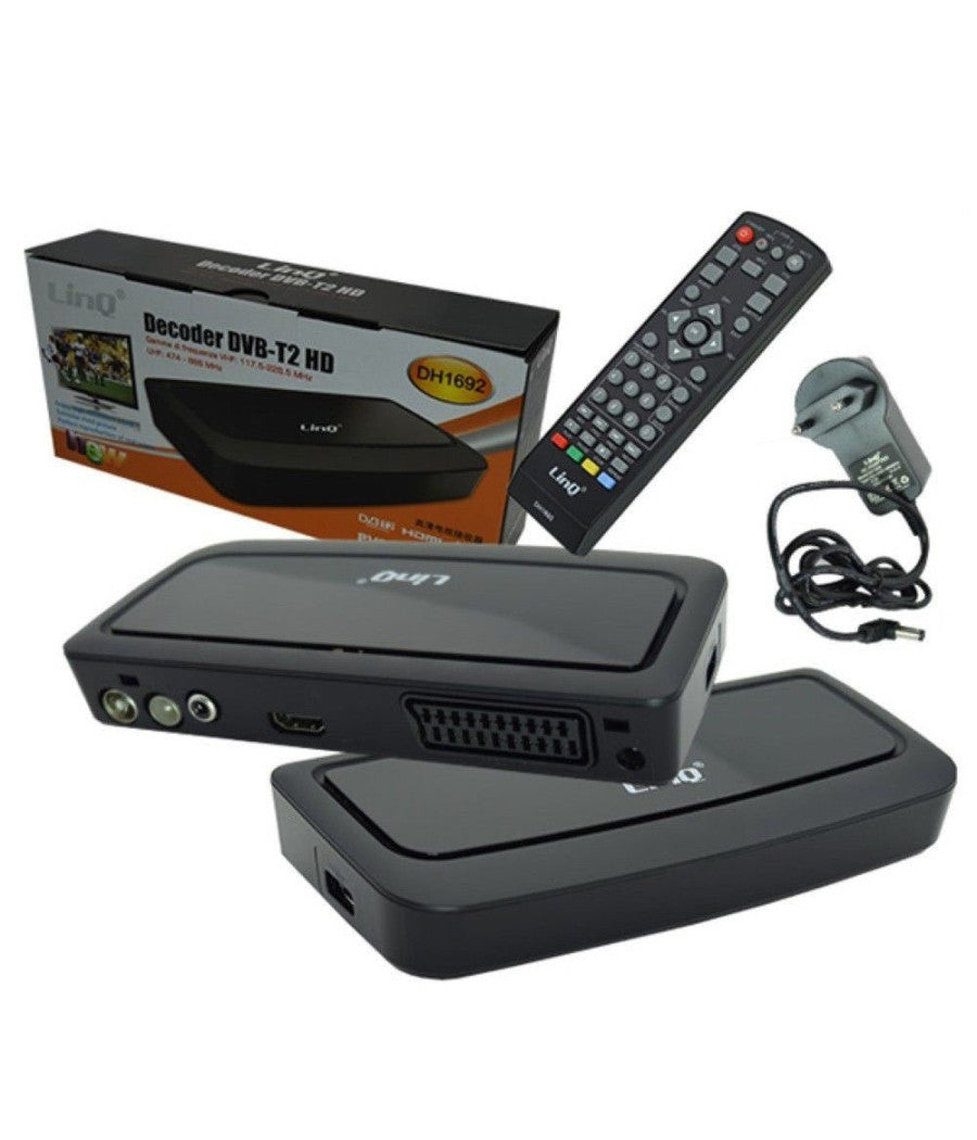 Decoder Digitale Terrestre Tv T2 Full Hd Dvb-t2 Hdmi Usb Linq Dh1692         