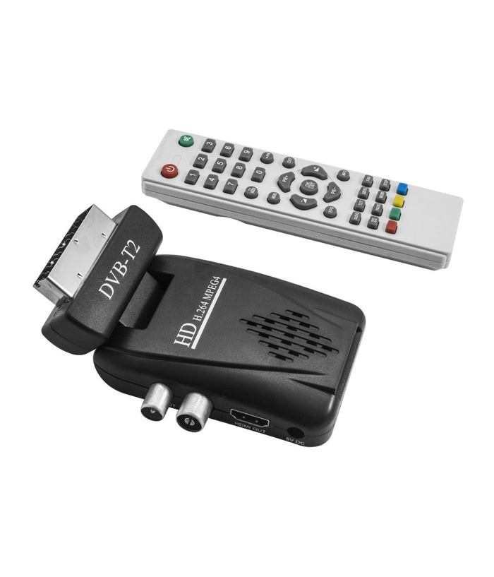 Decoder Mini Digitale Terrestre Scart Dvb-t2 180° Usb Hdmi Presa Scart Hd         