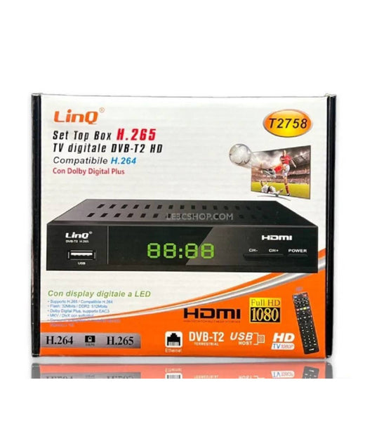 Decoder Tv Digitale Terrestre T2 Set Top Box Full Hd Dvb-t2 Hd H.265 Pvr T2758         