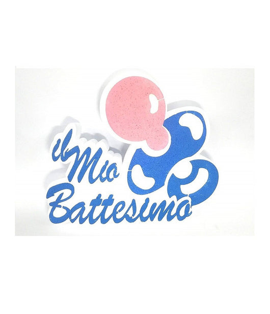 Trade Shop - Decorazione Il Mio Battesimo In Polistirolo Ciuccio Nascita Battesimo Sacramento Blu -