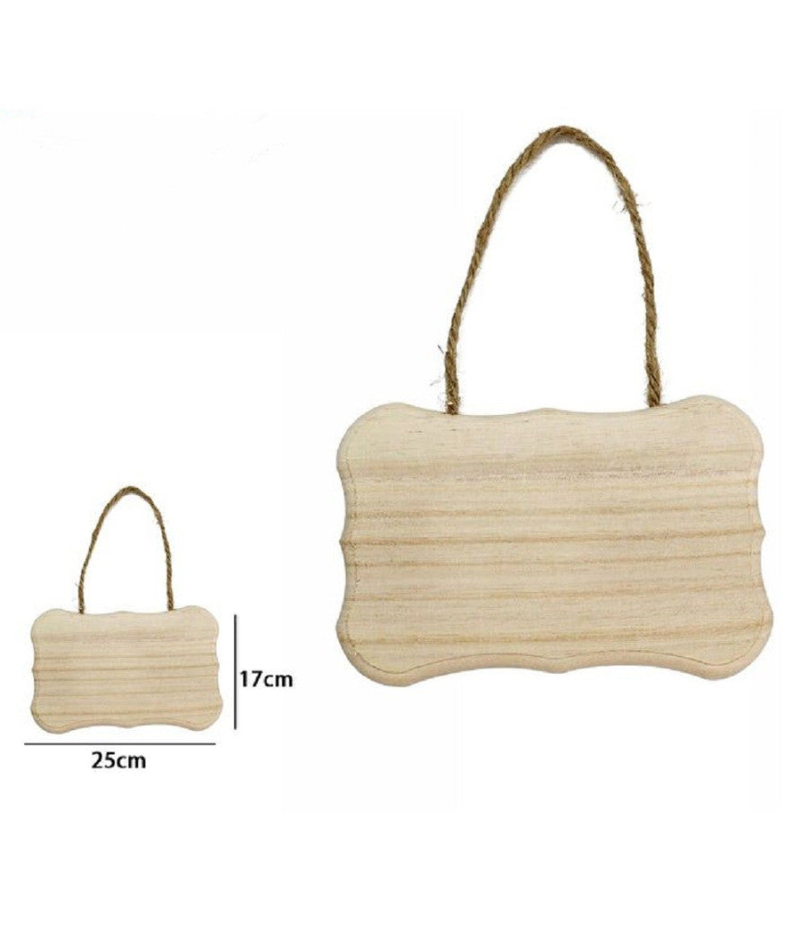 Decorazione In Legno 25 X 17 Cm Decoupage Da Appendere Con Corda Insegna 68098         