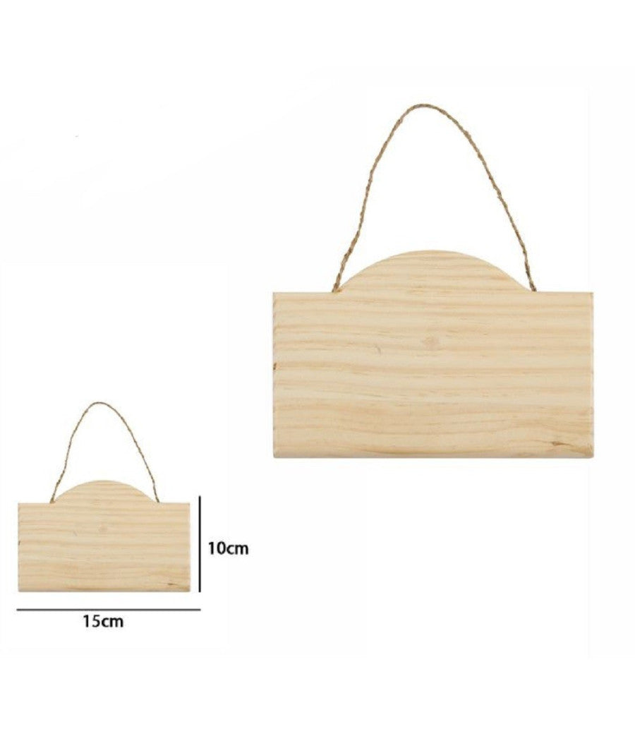 Decorazione In Legno Decoupage Da Appendere Con Corda Insegna 15 X 10 Cm 74199a         