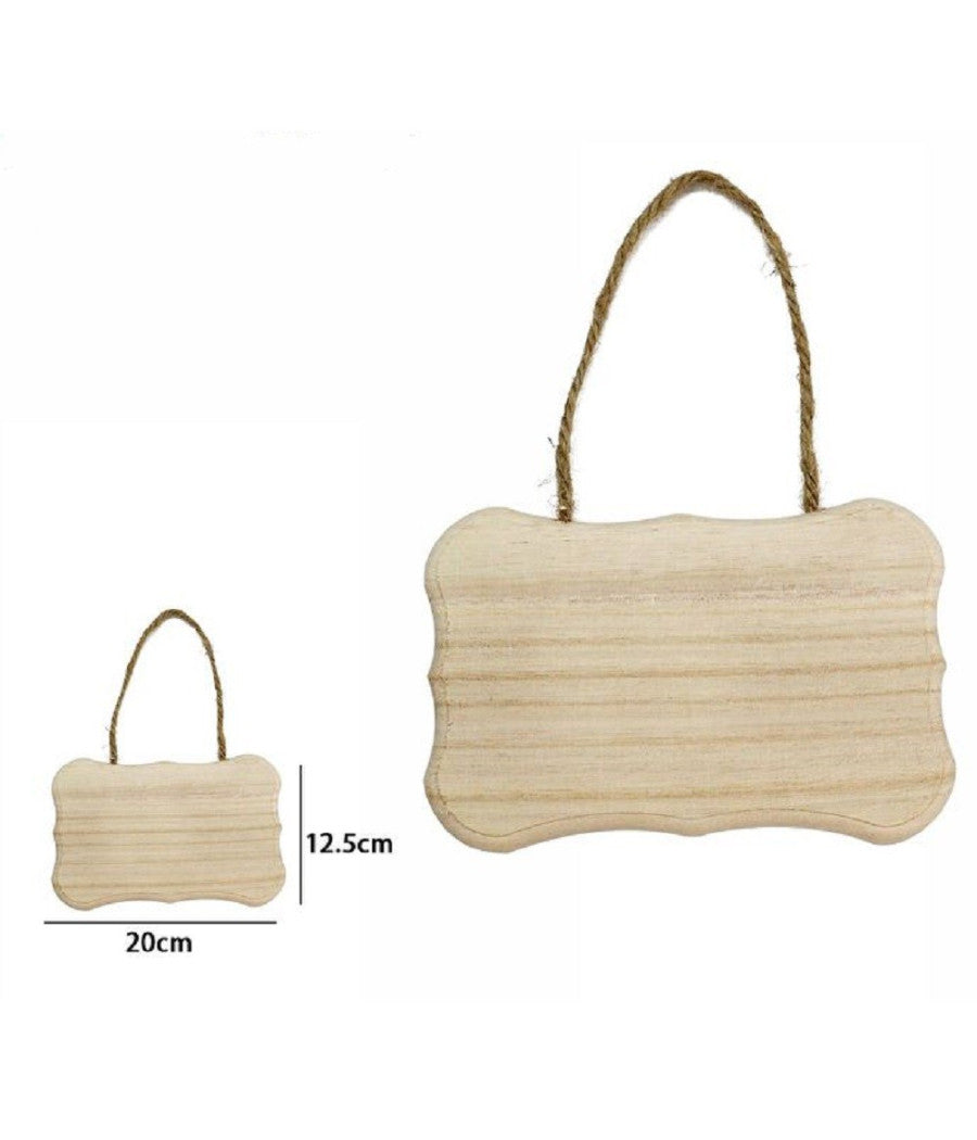 Decorazione In Legno Decoupage Da Appendere Con Corda Insegna 20 X 12.5 Cm 68097         