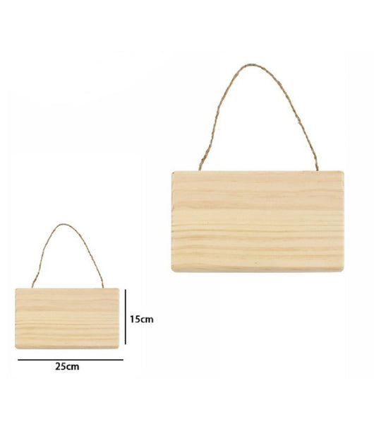 Decorazione In Legno Rettangolare Da Appendere Con Corda Insegna 25x15 Cm 74204a         
