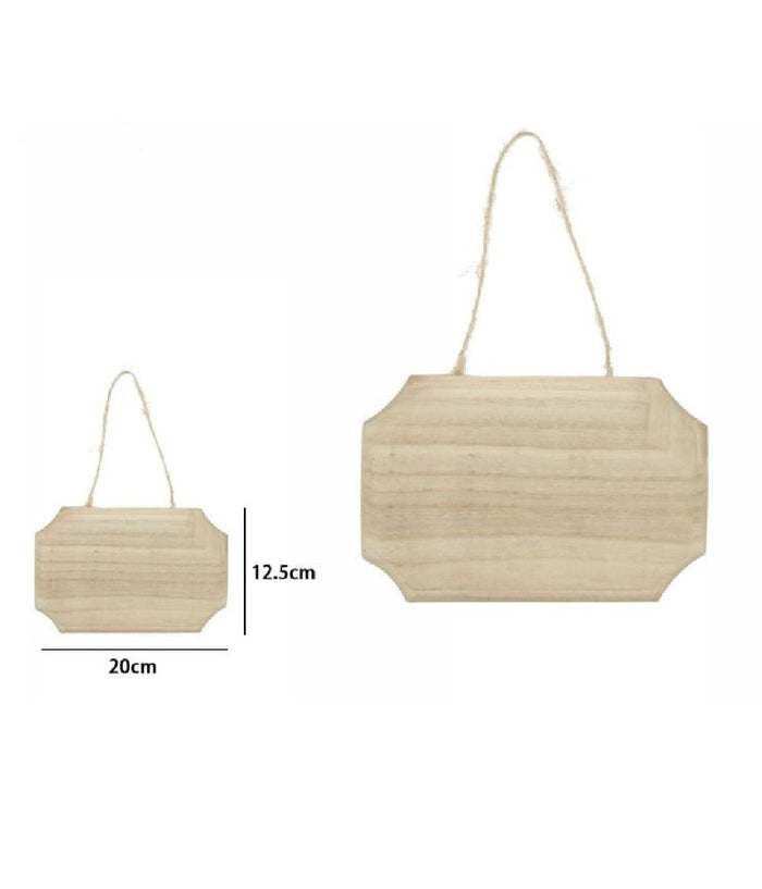 Decorazione Legno Naturale Decoupage Appendere Con Corda Insegna 20x12.5cm 68101         