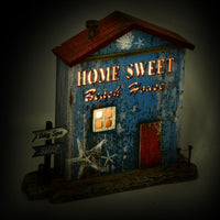 Decorazione mare casa legno stella con led cm22x6,5h21