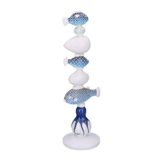 Decorazione mare resina bianco azzurro blu cm 14x13,5h45,5