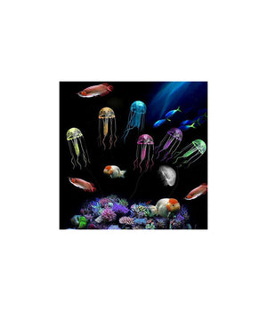 Decorazione Medusa In Silicone Per Acquario Dolce E Marino Fluorescente Pesci         