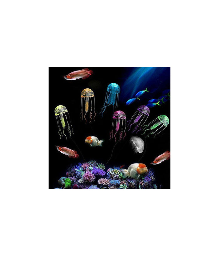 Decorazione Medusa In Silicone Per Acquario Dolce E Marino Fluorescente Pesci         