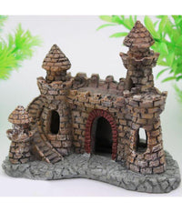 Decorazione Per Acquario Castello Con Torre Resina Pesci Acqua H10 Cm Ornamento         