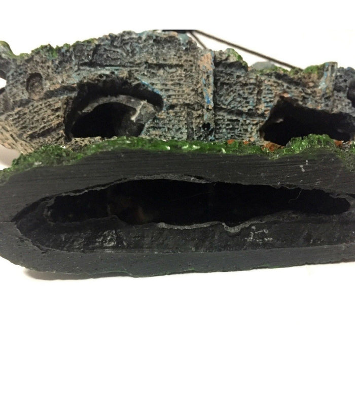 Decorazione Per Acquario Relitto Nave Imbarcazione Resina Pesci Acqua Barca         