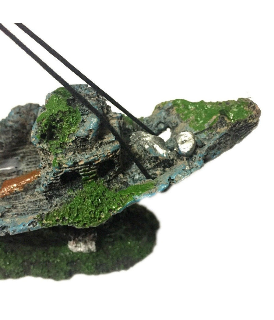 Decorazione Per Acquario Relitto Nave Imbarcazione Resina Pesci Acqua Barca         