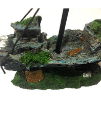 Decorazione Per Acquario Relitto Nave Imbarcazione Resina Pesci Acqua Barca         