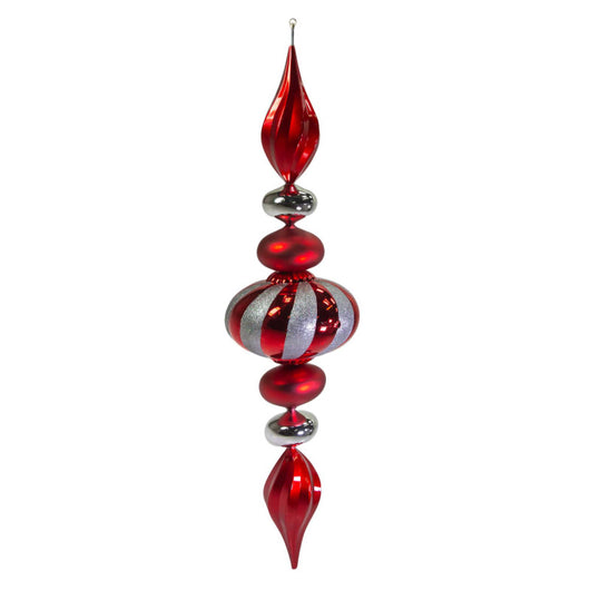 Decorazione plastica puntale bianco e rosso cmh160