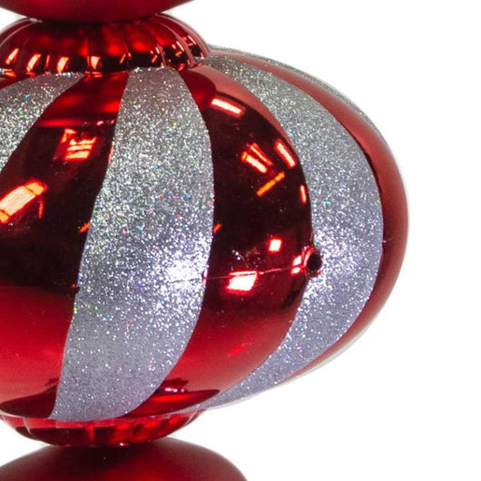 Decorazione plastica puntale bianco e rosso cmh160