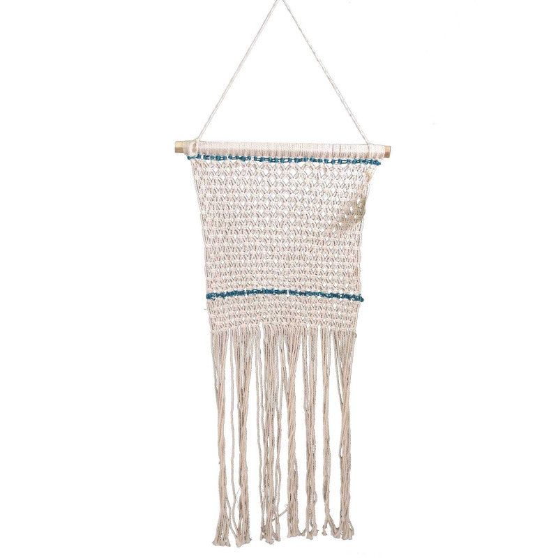 Decorazione tessuto macrame' bianco cm 60x100/120