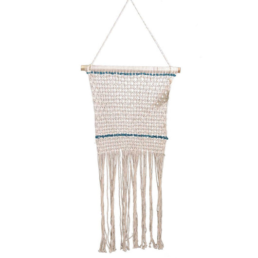 Decorazione tessuto macrame' bianco cm 60x100/120