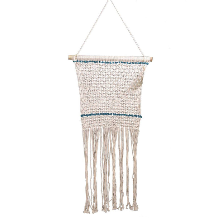 Decorazione tessuto macrame' bianco cm 60x100/120