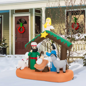 Decorazione natalizia gonfiabile della scena della nativit¨¤ da 180cm, Gonfiabile natalizio con luci LED incorporate-Gonfiabili natalizi