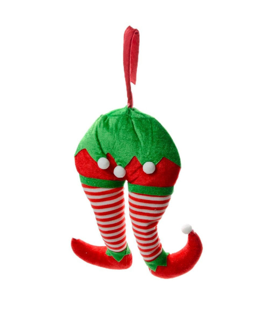 Decorazioni Di Natale Gambe Elfo Righe Addobbo Per Albero Di Natale Dim. 15x20h         