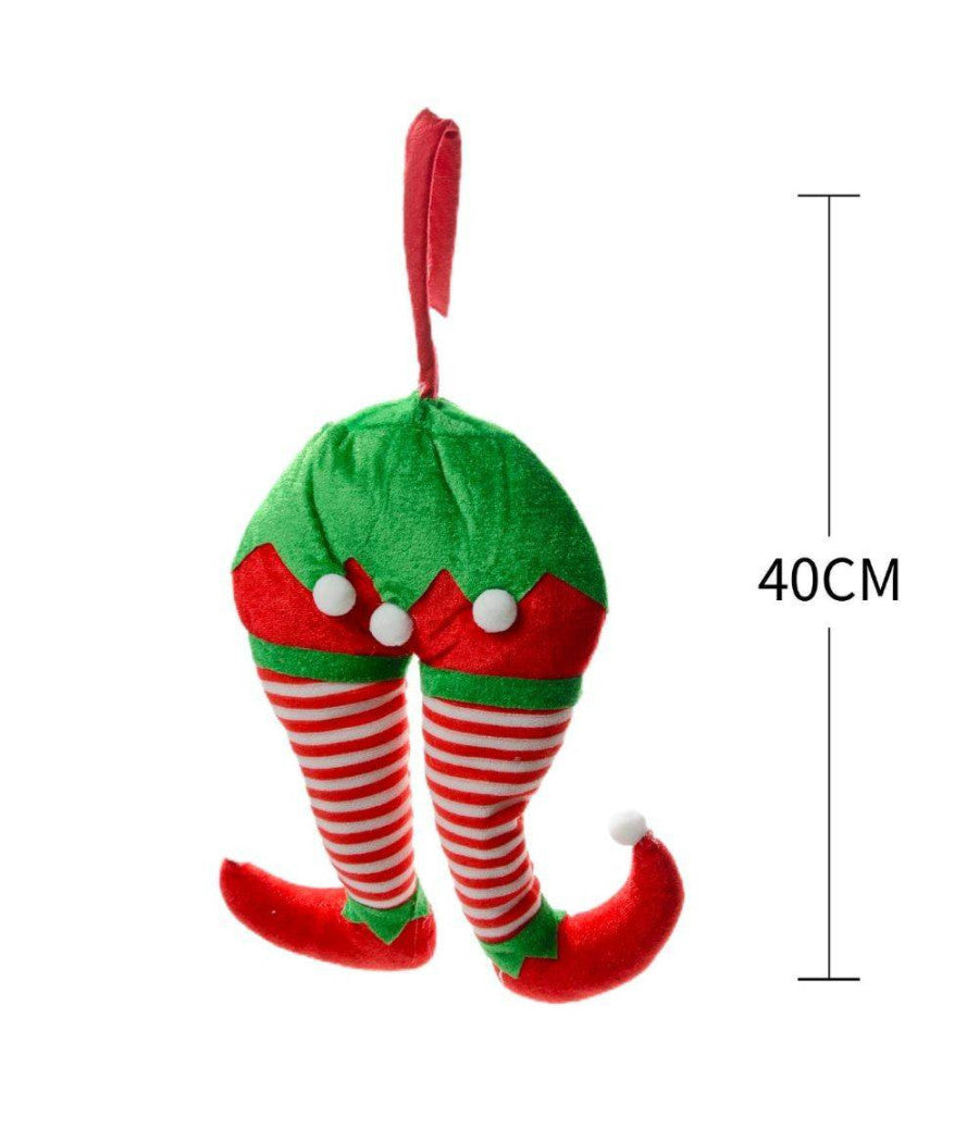 Decorazioni Di Natale Gambe Elfo Righe Addobbo Per Albero Di Natale Dim. 30x40h         
