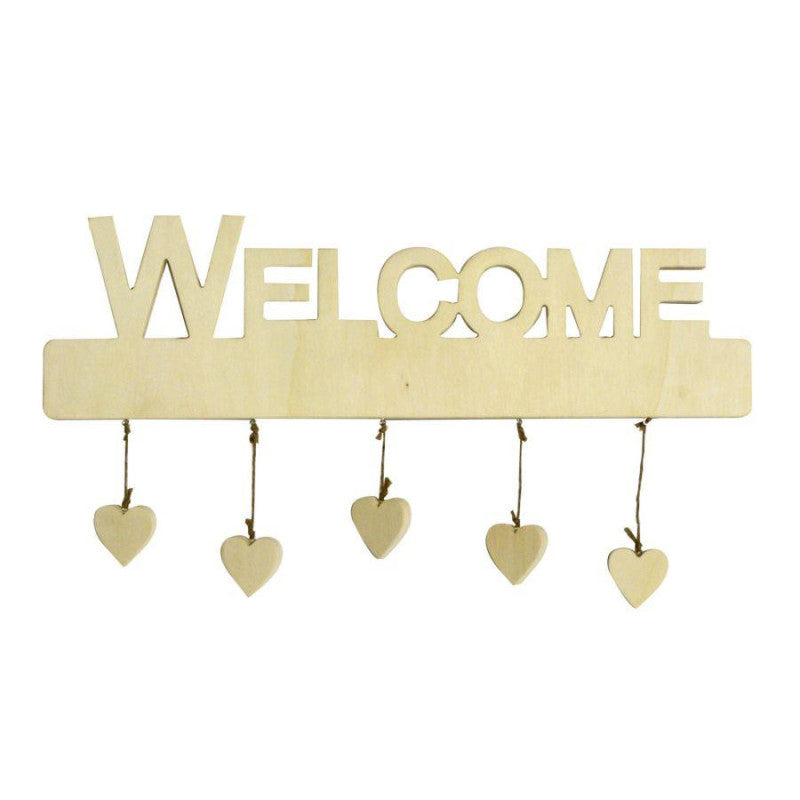 Decorazioni "Welcome"con cuori pendenti 45x13 Vacchetti