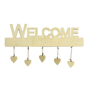 Decorazioni "Welcome"con cuori pendenti 45x13 Vacchetti