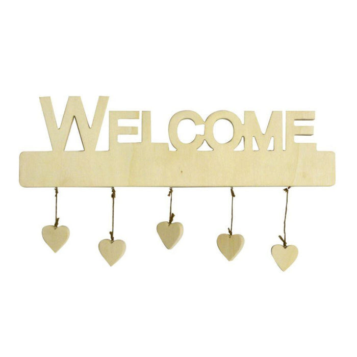 Decorazioni "Welcome"con cuori pendenti 45x13 Vacchetti